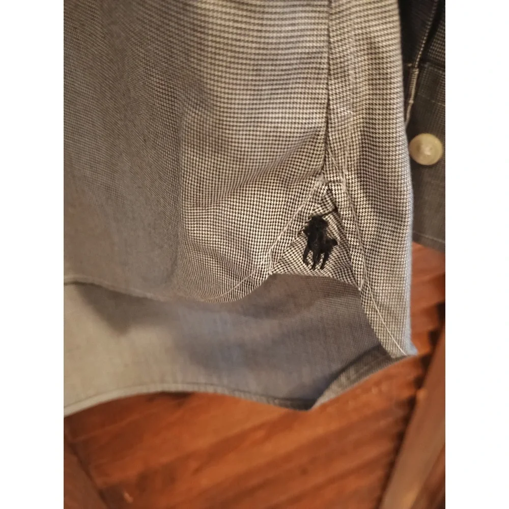 Polo Ralph Lauren Mens Gray Button Down Shirt Classic Fit 16.5 X 34/35 Easy Care